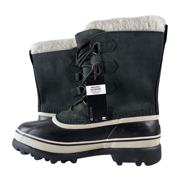 Sorel Caribou Winter Snow Boots Womens 10.5 Waterproof Leather Insulated Black - Picture 4 of 13